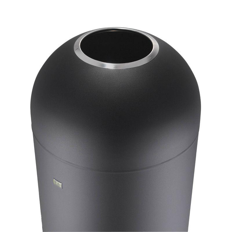 EKO 56L Eternal Black Open Top: Stainless Steel Indoor Trash Can, 13 Gallon Capacity, Spot Clean, 15.3" Width