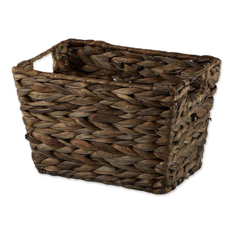 Set of 3 Hand-Woven Hyacinth Storage Baskets in Gray Wash