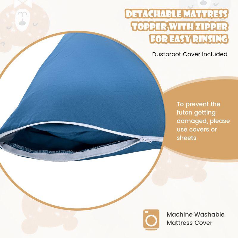 Costway Twin Futon Mattress Japanese Floor Sleeping Pad Washable Cover Carry Bag Blue