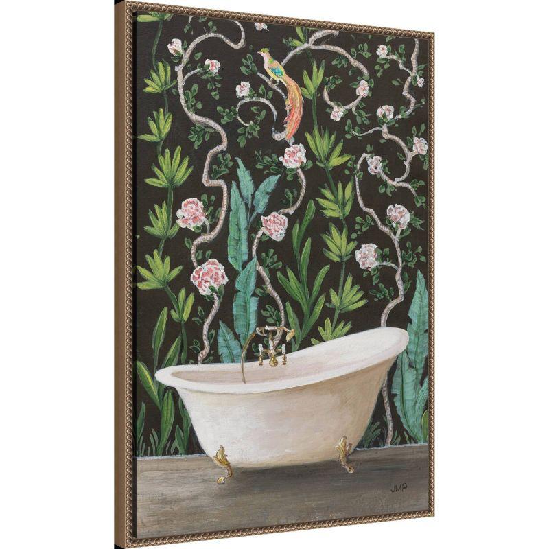 23"x33" Botanical Bath II by Julia Purinton Framed Canvas Wall Art Print Bronze - Amanti Art: Hand-Stretched, Lithograph, Polystyrene Frame