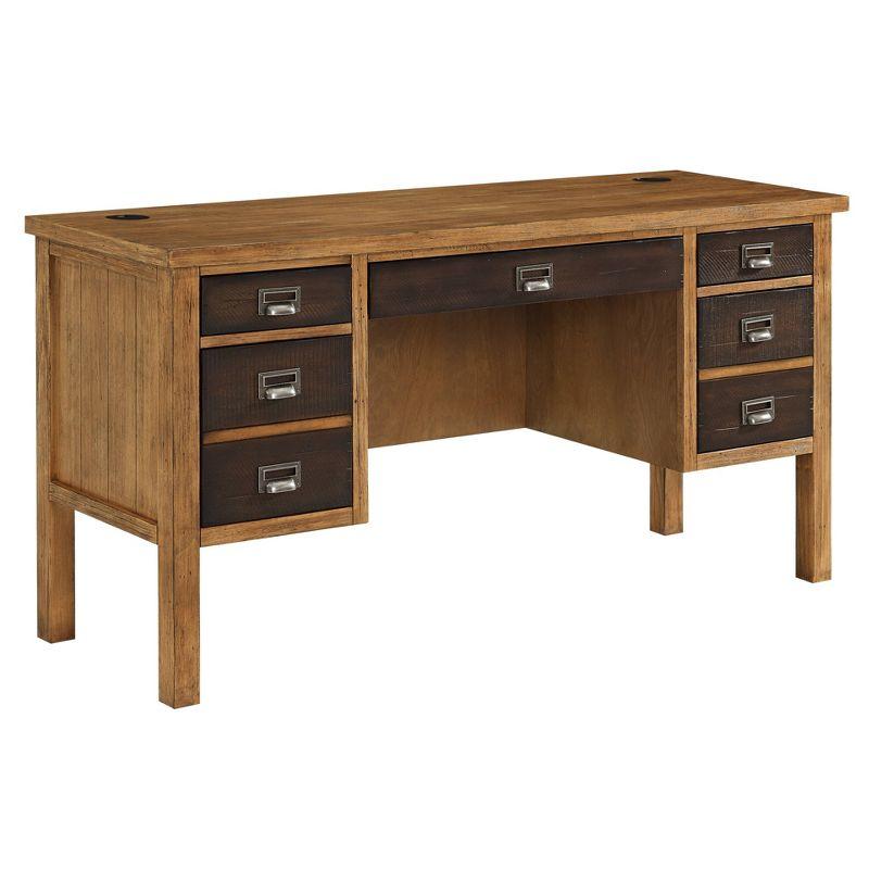 Heritage Half Pedestal Desk Brown - Martin Furniture