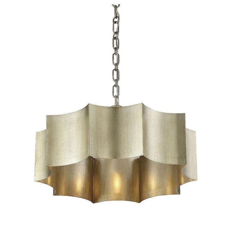 Carney 3 Light Metal Dimmable Scalloped Chandelier