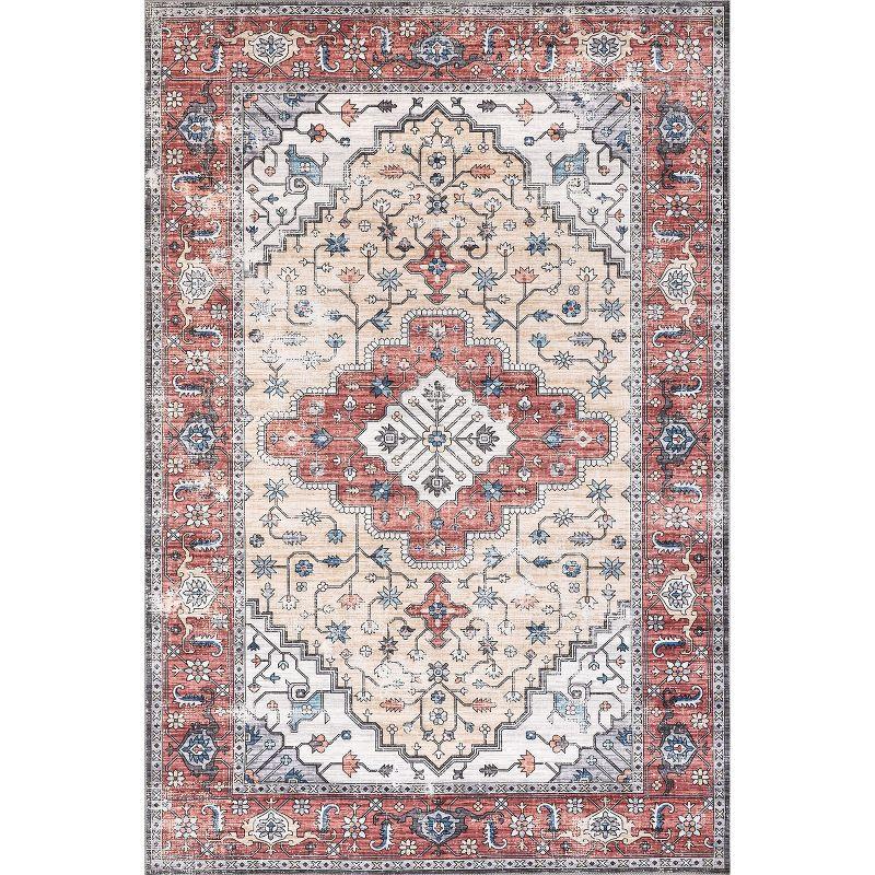 Nuloom Melanie Transitional Medallion Machine Washable Area Rug