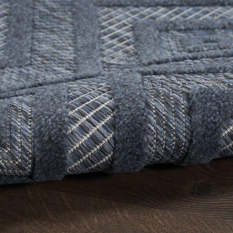 Foundry Select Versatile Diamond Navy Blue Indoor/Outdoor Area Rug