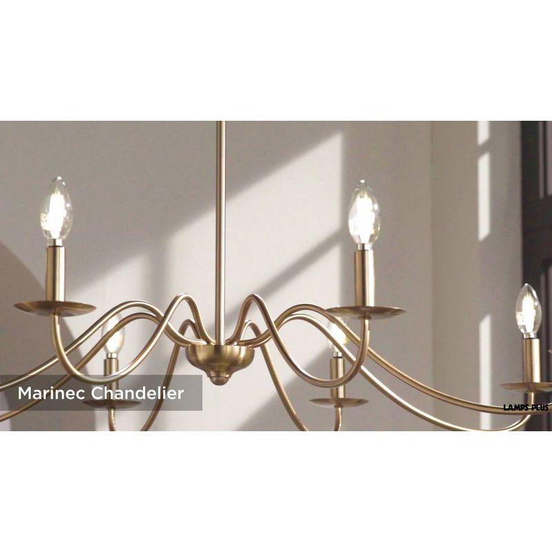 Franklin Iron Works Soft Gold Chandelier 42" Wide Farmhouse Rustic Bent Arms 8-Light Fixture for Dining Room Living House Home Foyer Kitchen Island