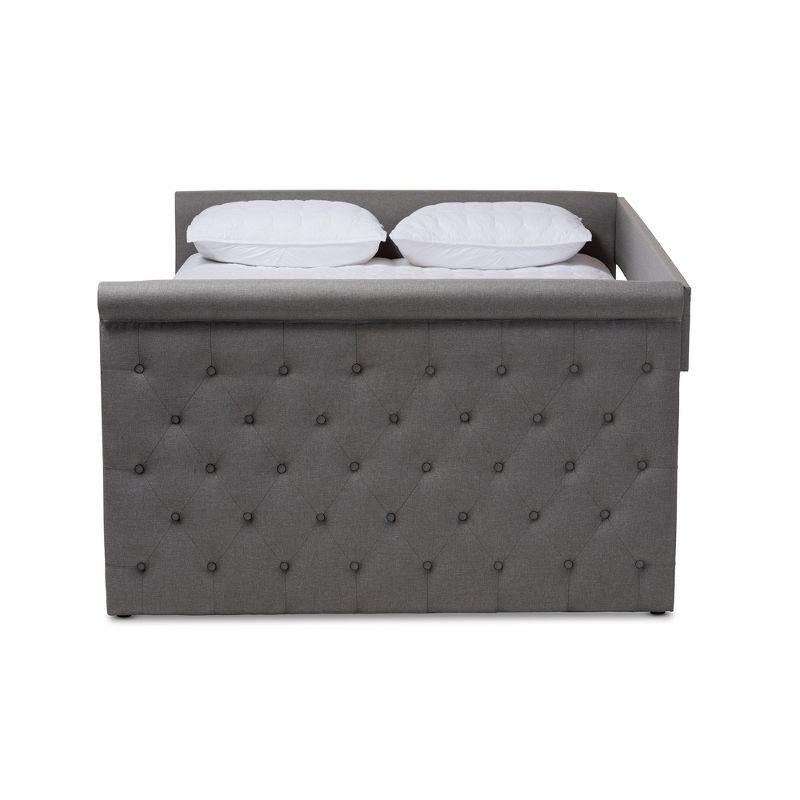 Queen Alena Daybed with Trundle Gray - Baxton Studio: Contemporary Upholstered Bedroom Furniture