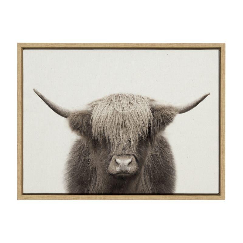 Hey Dude Highland Cow Framed Canvas Wall Art