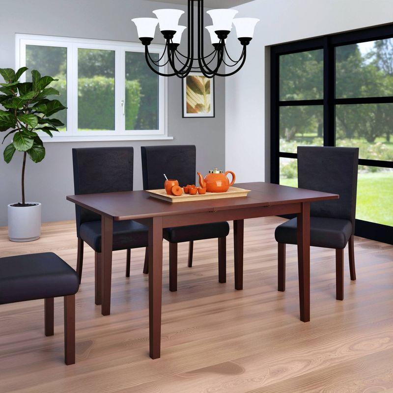 Darren Extendable Dining Table Walnut - Winsome: Self-Storing Butterfly Leaf, Seats 6