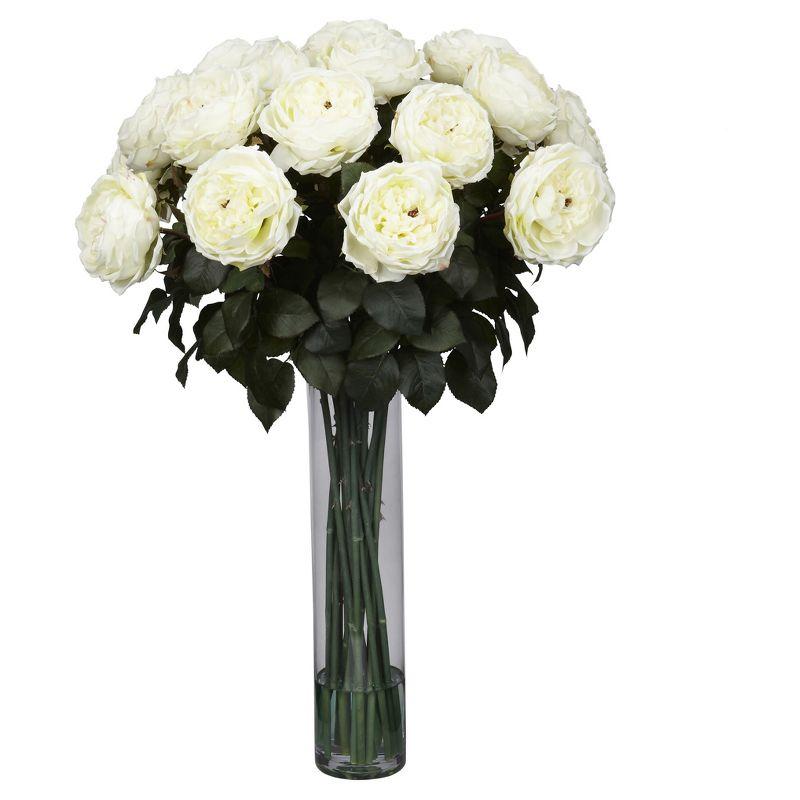 Eternal Romance 35" Rose Tabletop Arrangement in Clear Vase