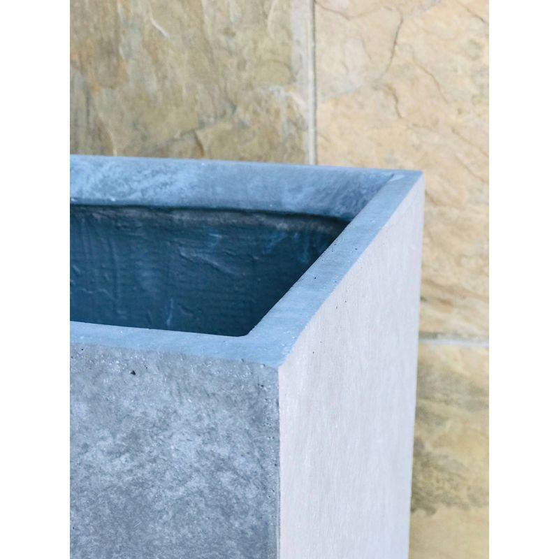 Rosemead Home & Garden, Inc. 9" Wide Kante Lightweight Modern Square Concrete/Fiberglass Indoor Outdoor Planter Box Slate Gray