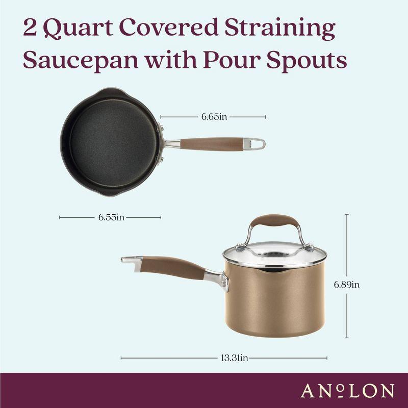 Anolon Anolon Advanced Home Hard Anodized Nonstick Saucepan With Straining Lid, 2 Quart