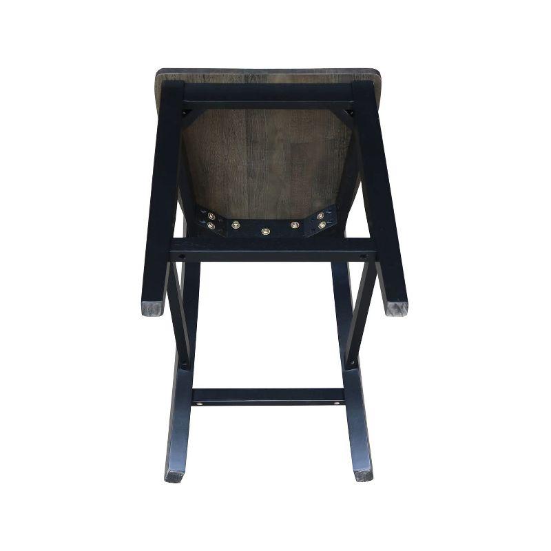 Ava 24" Coal Solid Parawood Traditional Counter Stool