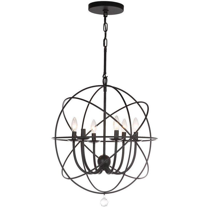 Evie 22 Inch Dia Adjustable Chandelier - Black - Safavieh.