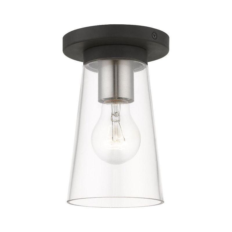 Livex Lighting Cityview 1 - Light Flush Mount in  Black/Brushed Nickel