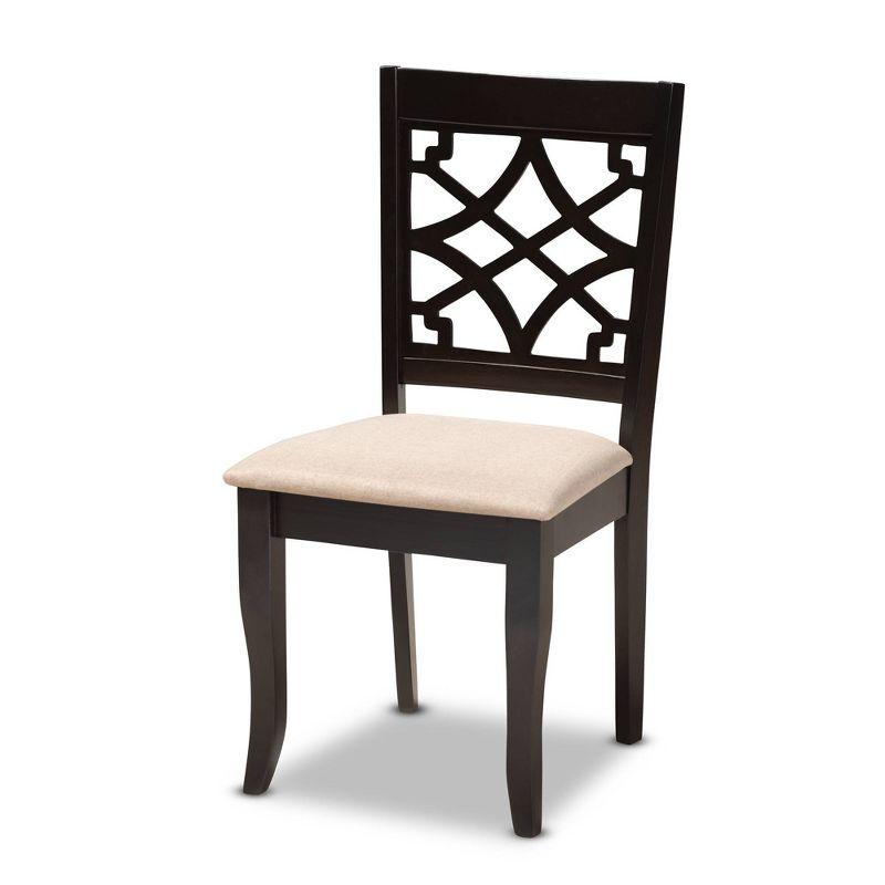 Mael Espresso Wood Dining Set Sand - Baxton Studio