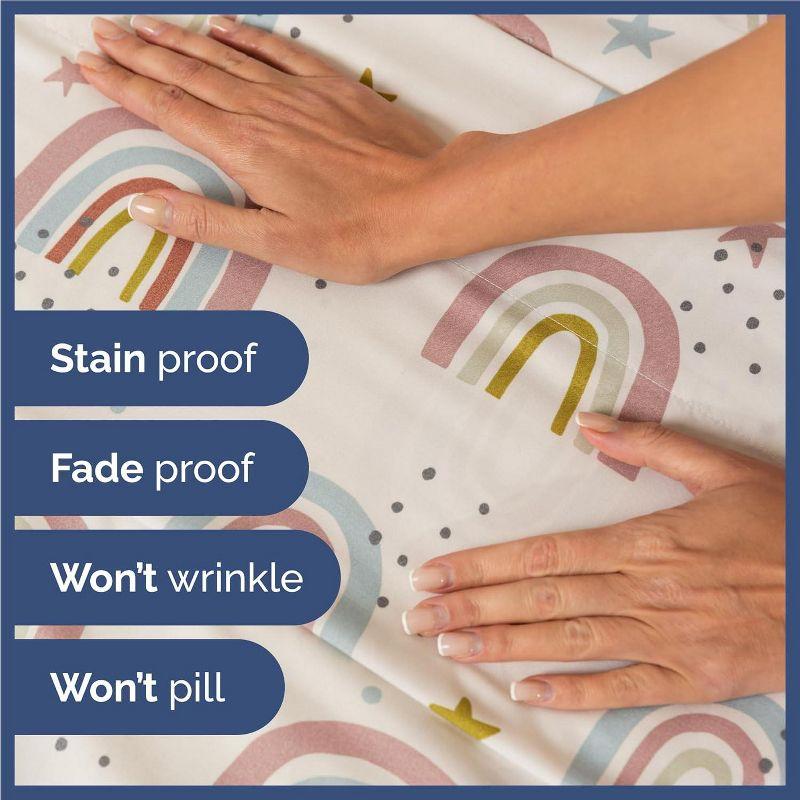 CGK Linens 4 Piece Kids Microfiber Sheet Set - Wrinkle Free - Cute, Cozy, Soft