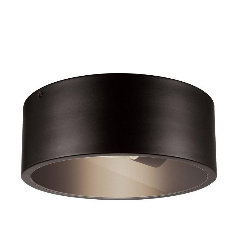 1 Light Teagan Outdoor Indoor Flush Mount Ceiling Dark Bronze - Globe Electric: ETL Listed, Glass Shade, Metal Body