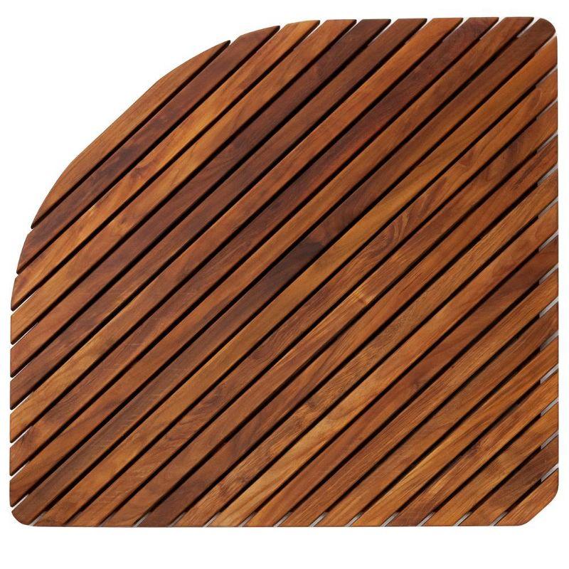 Nordic Teak 30" x 30" Oiled Shower and Bath Mat with Rounded Edge - Brown