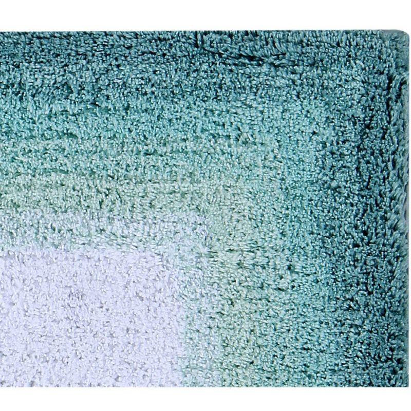 21"x34" Torrent Collection 100% Cotton Bath Rug Turquoise - Better Trends: Machine Washable, Tufted, Spray Latex Backing