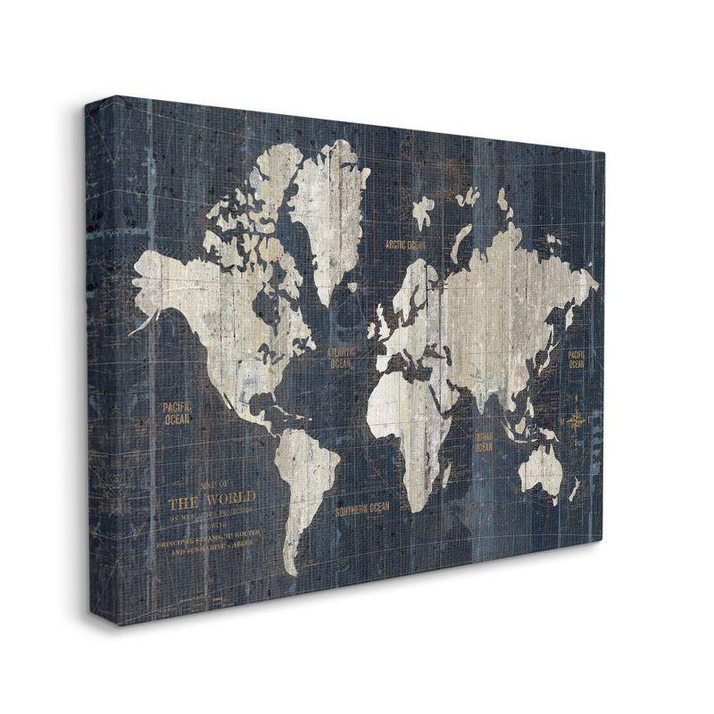 Stupell Industries Distressed Antique World Map Rustic Aesthetic by Wild Apple Portfolio - Graphic Art Print on Canvas