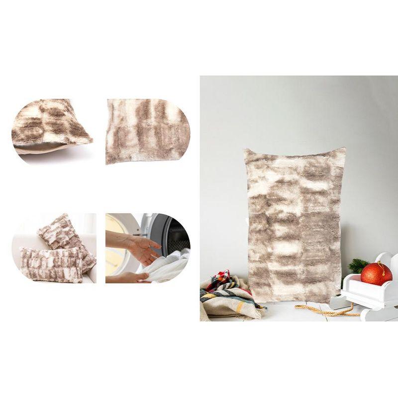 Cheer Collection Geometric Faux Fur Throw Pillow