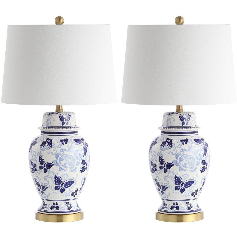 Hana Tbale Lamp (Set of 2) - 28 Inch Height - TBL4160 - Blue/White - Safavieh