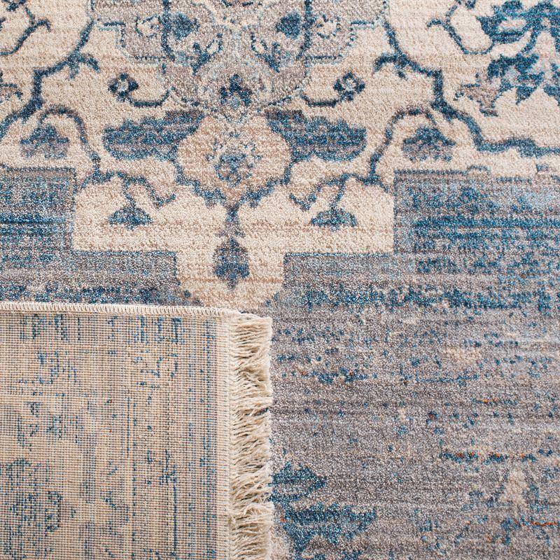 Vintage Gray and Blue Persian Power Loomed Area Rug