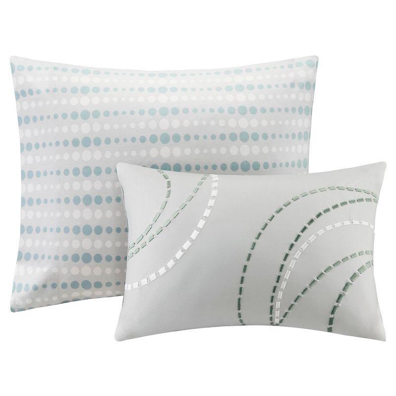 Cabrillo Complete Multiple Piece Comforter Set (Full) 9-Piece - Aqua: Madison Park Microfiber Bedding Ensemble with Embroidered Details