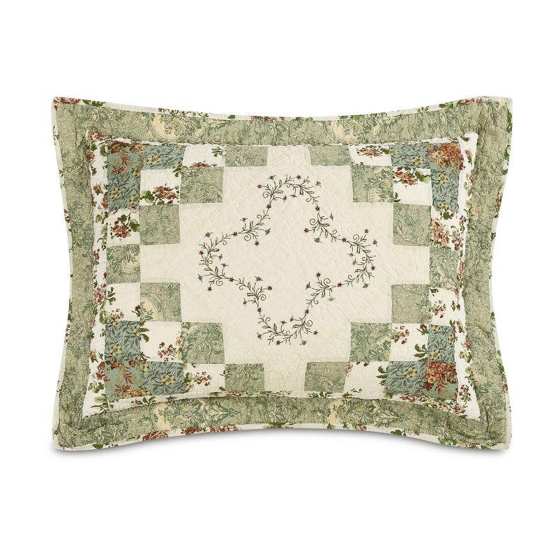 Modern Heirloom Olivia Floral Embroidered Patchwork 3-Piece Quilt Set
