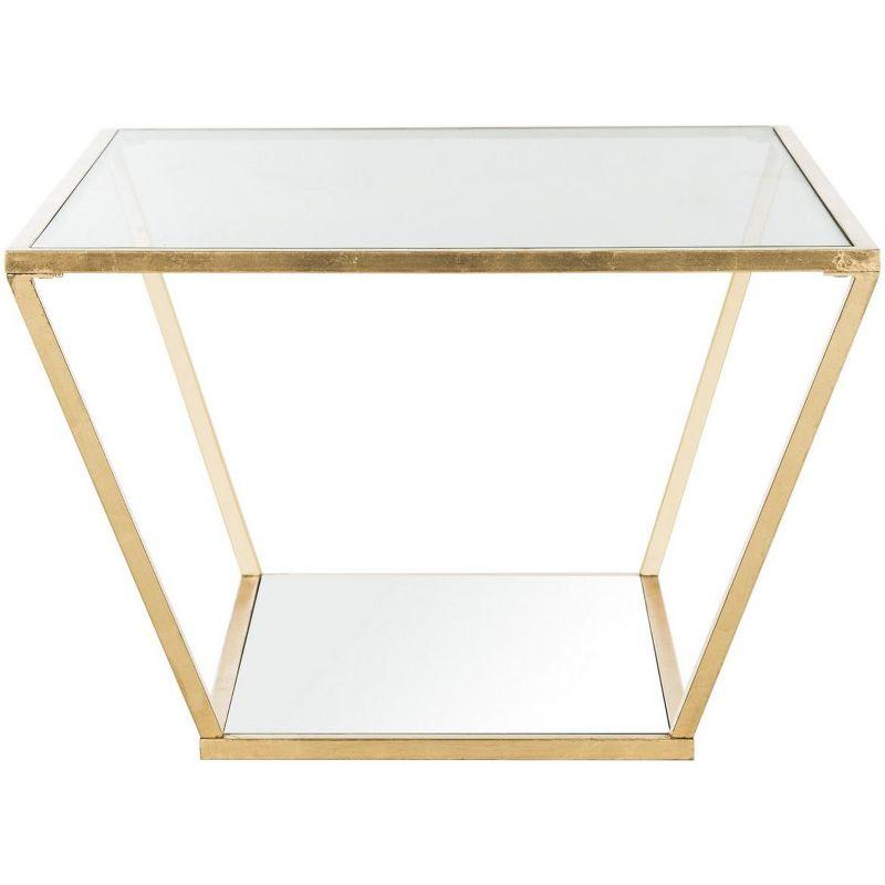 Allene Gold and Clear Glass Rectangular Coffee Table