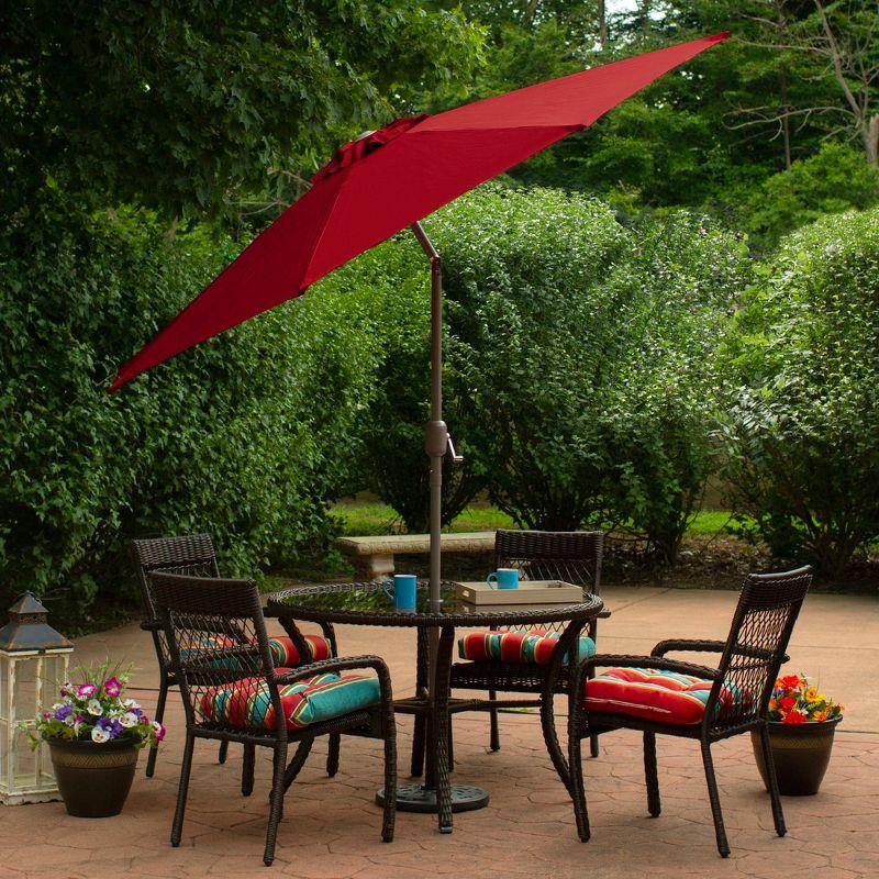 Red 9ft Outdoor Patio Market Umbrella with Hand Crank and Tilt