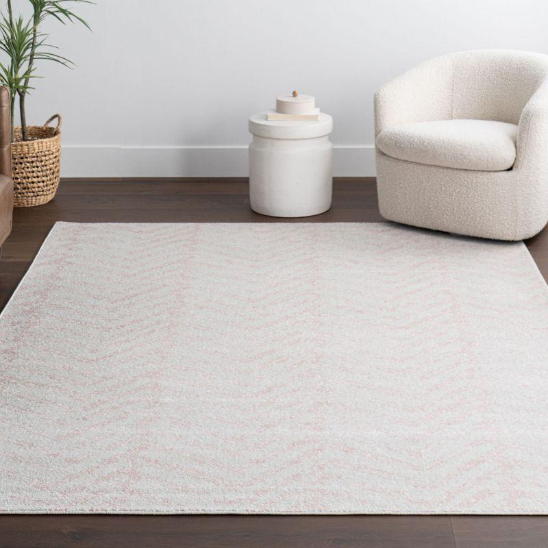 Nuloom Rosanne Geometric 5x7 Indoor Area Rug for Living Room Bedroom Dining Room Kitchen, Pink/Ivory