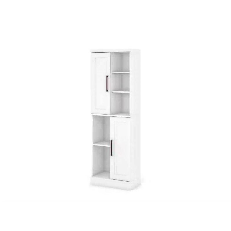 Sauder Homeplus 2 Door Storage Cabinet Soft White: Adjustable Shelves, Enclosed Back Panel