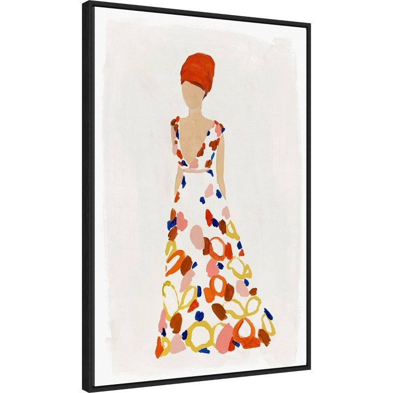 23" x 33" Floral Fashion III by Isabelle Z Framed Canvas Wall Art Print - Amanti Art: Modern Botanical Lithograph