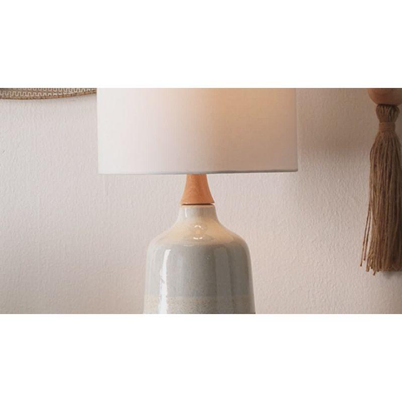 Alice Ceramic Table Lamp with Drum Shade Cream - Splendor Home: Modern Nightstand Lighting, UL Listed, No Bulb Included