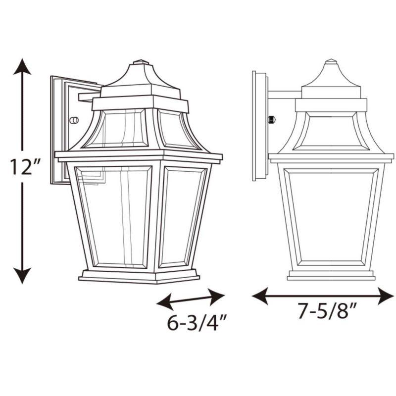 Black Aluminum 1-Light Outdoor Wall Lantern with Clear Glass