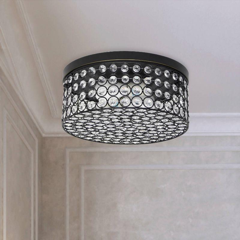 12" Elipse Round Crystal Flush Mount Ceiling Light - Elegant Designs