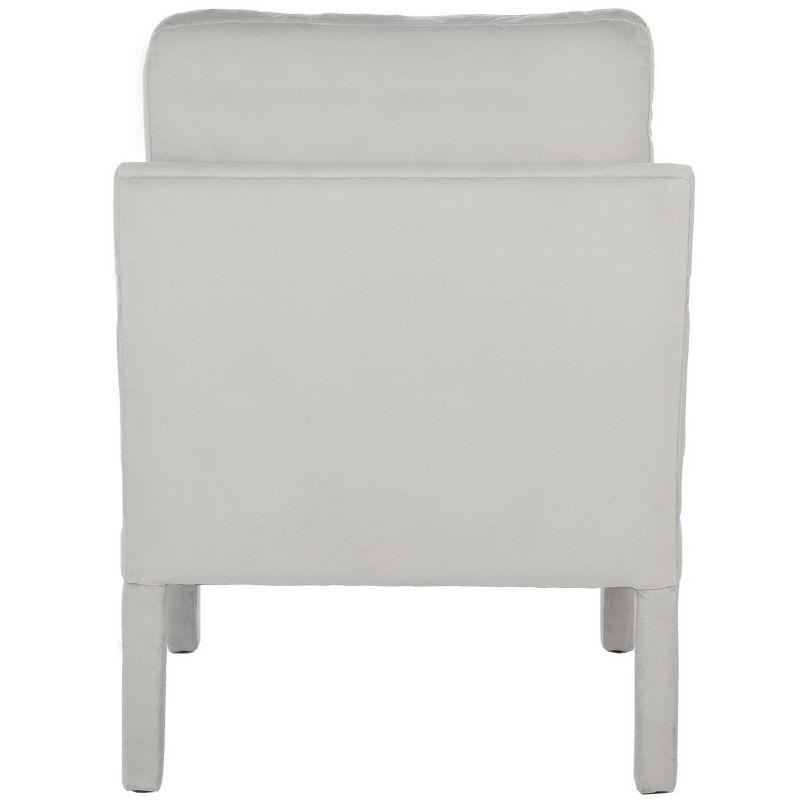 Light Grey Velvet Wood Spot Accent Armchair