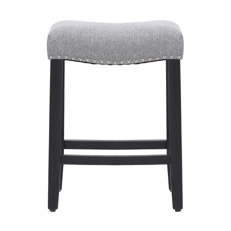 WestinTrends 24" Upholstered Saddle Seat Counter Stool, Black/Gray