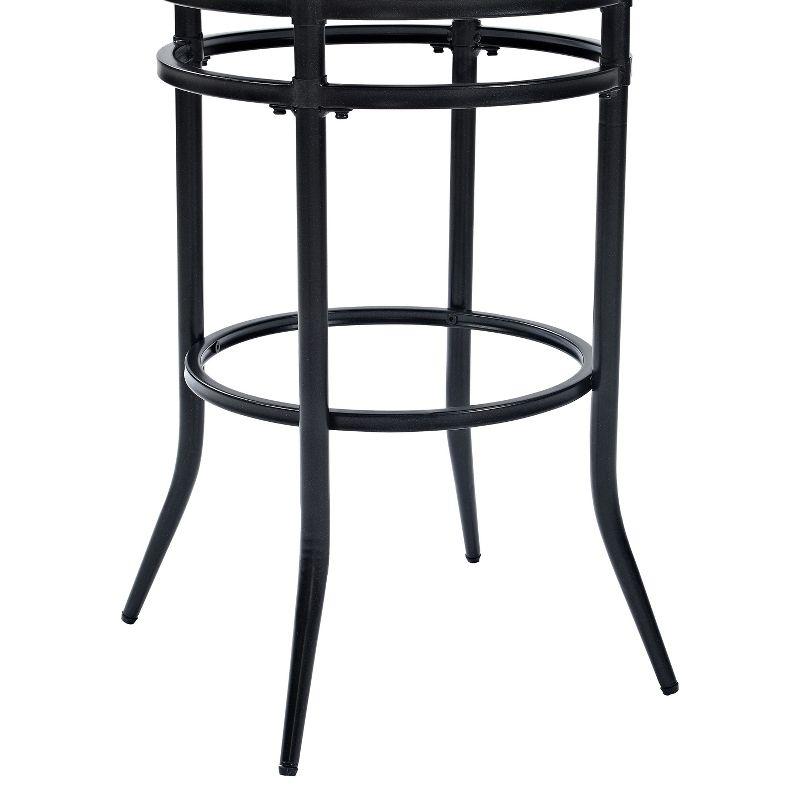 Rachel Swivel Barstool Black with Cushion White - Crosley: Metal Frame, Padded Back, 30" Fixed Height