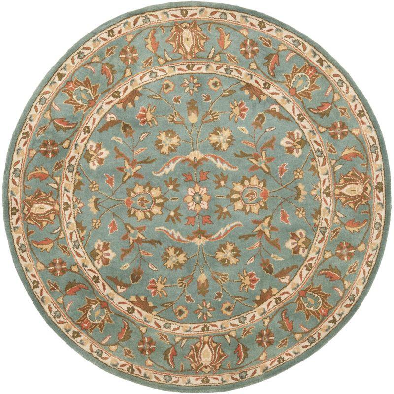 Heritage HG969 Hand Tufted Area Rug - Blue/Blue - 6' Round - Safavieh.
