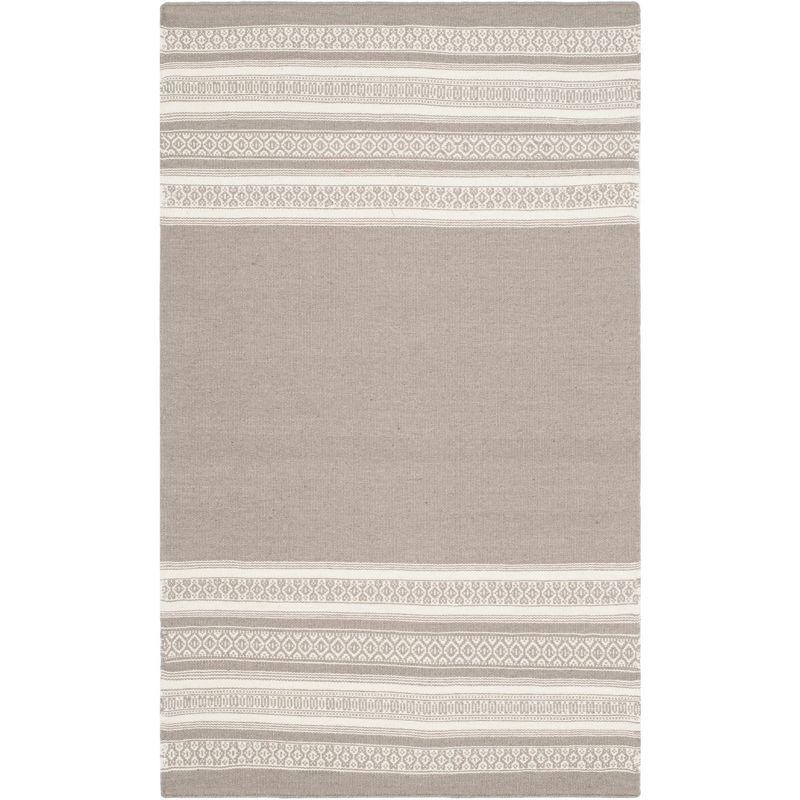 Dhurries DHU601 Hand Woven Area Rug - Light Brown - 3'x5' - Safavieh.