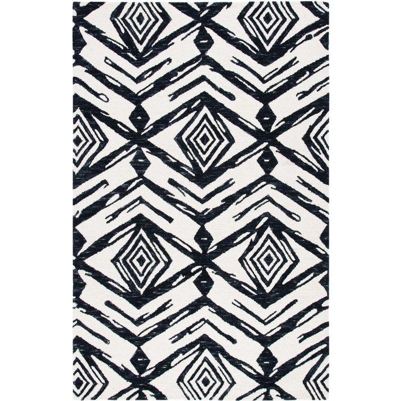 Elegance Noir Hand-Tufted Wool Rectangular Area Rug