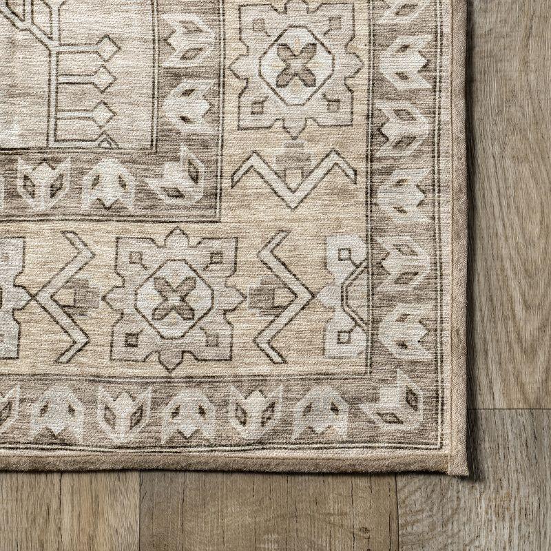 Nuloom Alecia Persian Pet Friendly Machine Washable Area Rug, 5' x 8', Beige