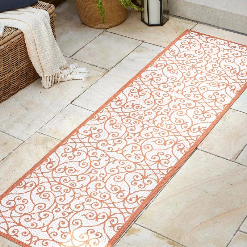 Madrid Vintage Filigree Textured Weave Indoor/Outdoor Area Rug - JONATHAN Y