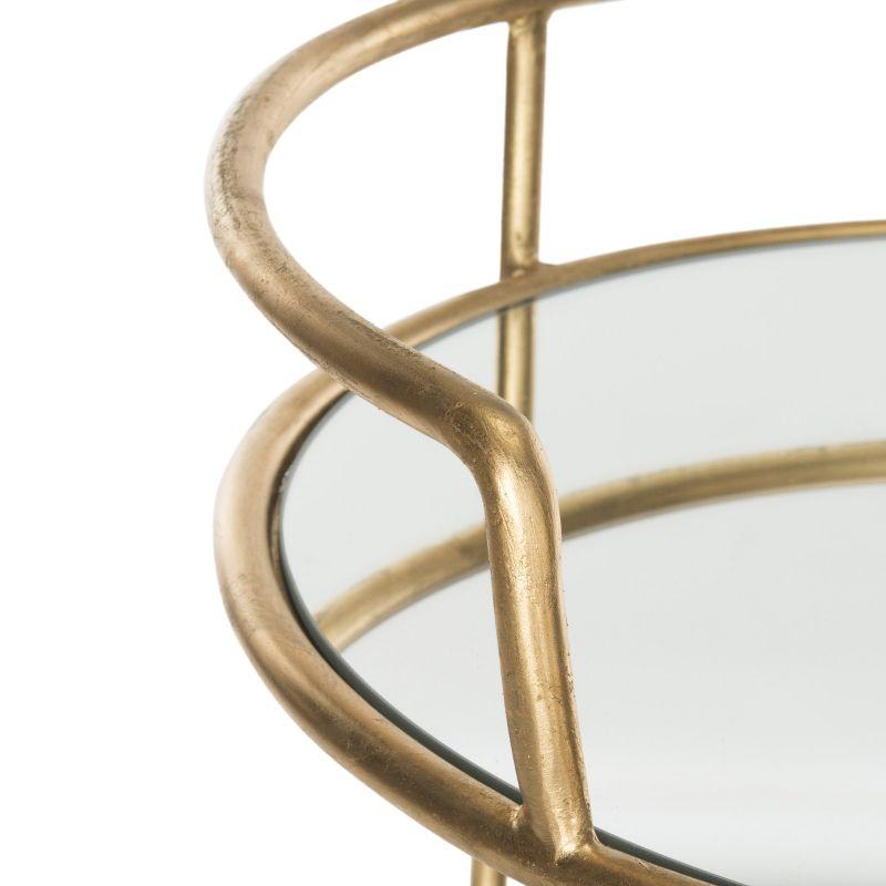 Dulcinea Bar Cart - FOX2554B - Gold/Mirror - Safavieh