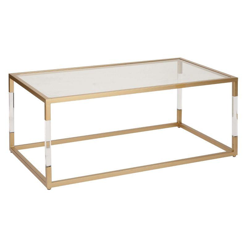 Metal and Glass Coffee Table Gold - Olivia & May: Elegant Iron Frame, No Assembly, Contemporary Design