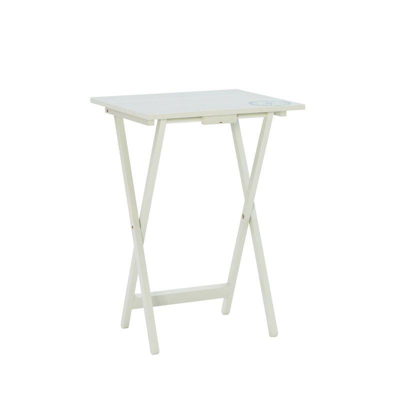 Gray Acacia Wood Folding Tray Table Set with Stand