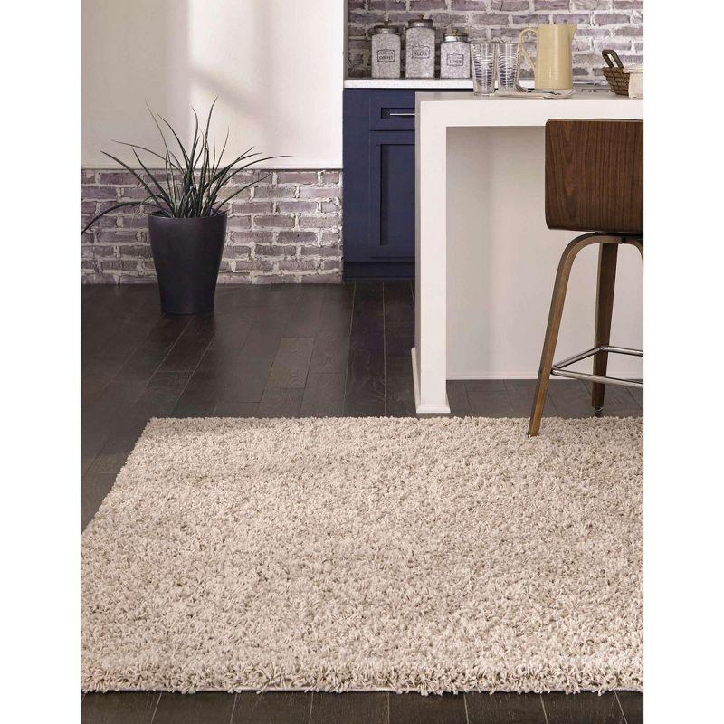Unique Loom 9' 0 x 12' 0 Rectangle Solid Shag Taupe Area Rug