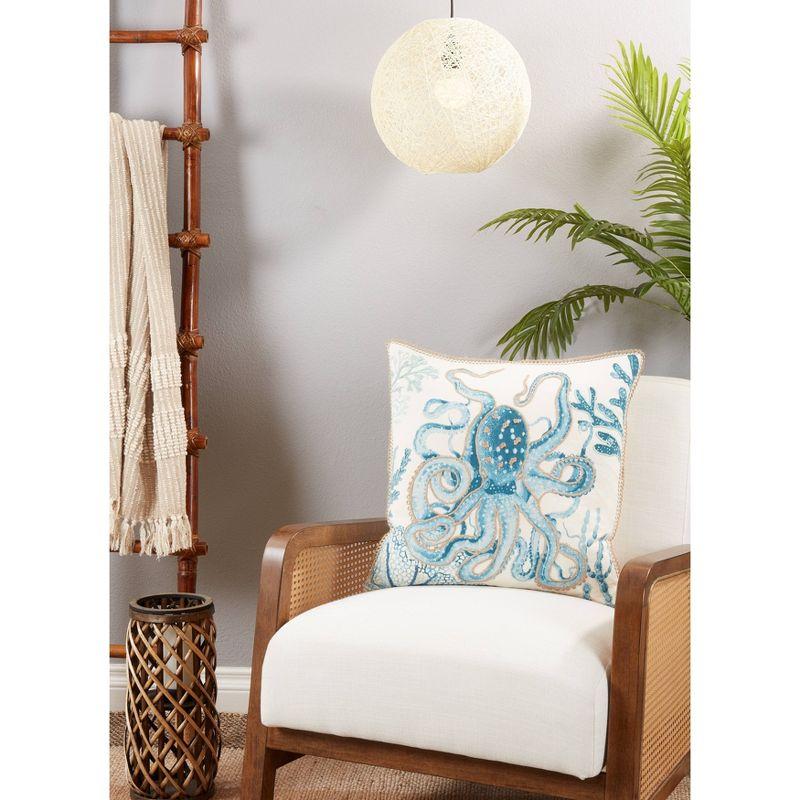 Saro Harbor Collection Cotton Throw Pillow